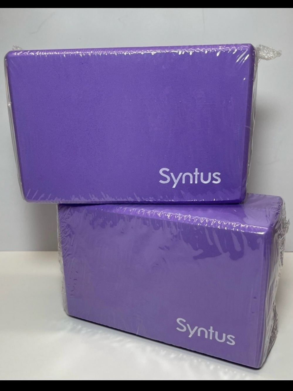 Syntus Two Soft Non-Slip Lightweight Yoga Blocks Purple EVA Foam Beveled Edge